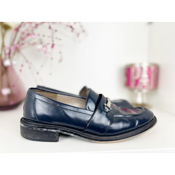 Vintage Lord & Taylor Navy Blue Leather Randy Slip On Penny Loafers Shoes Size 8 - Picture 11 of 12